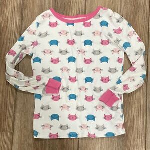 5/$15 Sleepwear Toddler Girl’s White Multicolor Cat long sleeve Sleep shirt 5T